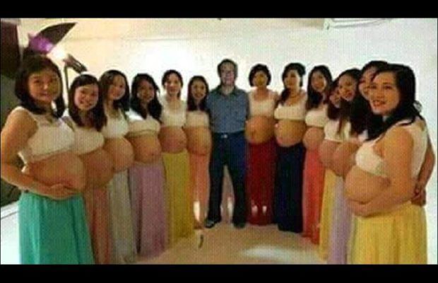13 pregnant 620x400 - il a 13 femmes, toutes enceintes en même temps