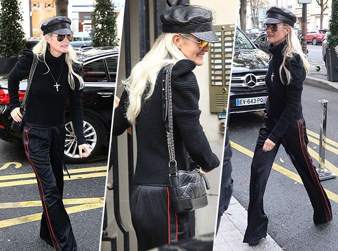 Laeticia Hallyday Souriante En Total Look Noir Et Clin D œil A Johnny Elle Reprend Du Poil De La Bete