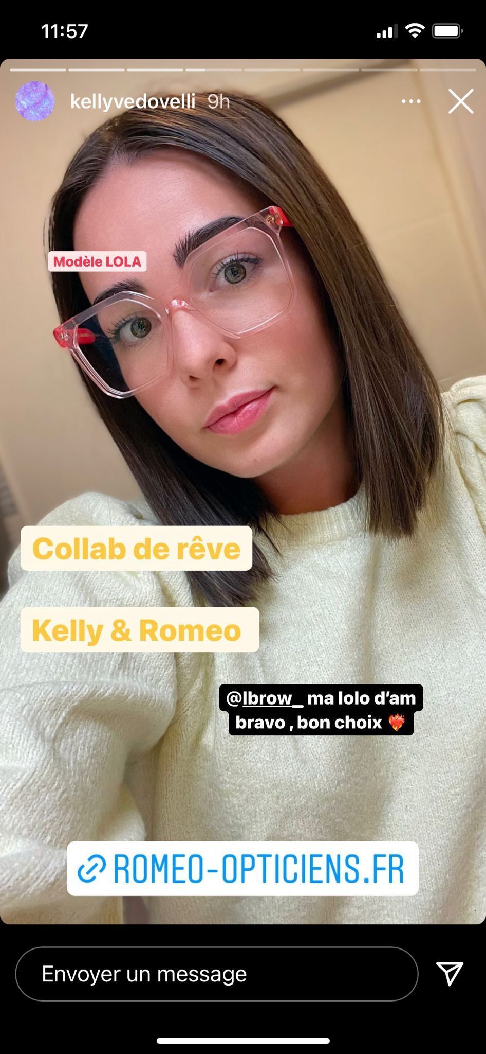 Le sosie parfait d'Agathe Auproux dans la story Instagram de Kelly Vedovelli