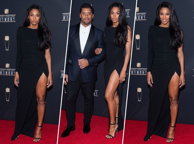 Ciara Robe Noire Une Manche Et Fente Xxl Elle Fait Grimper La Temperature