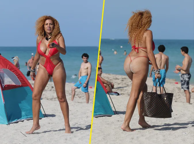 Photos : Afida Turner : en bikini rouge, elle donne tout à Miami.
