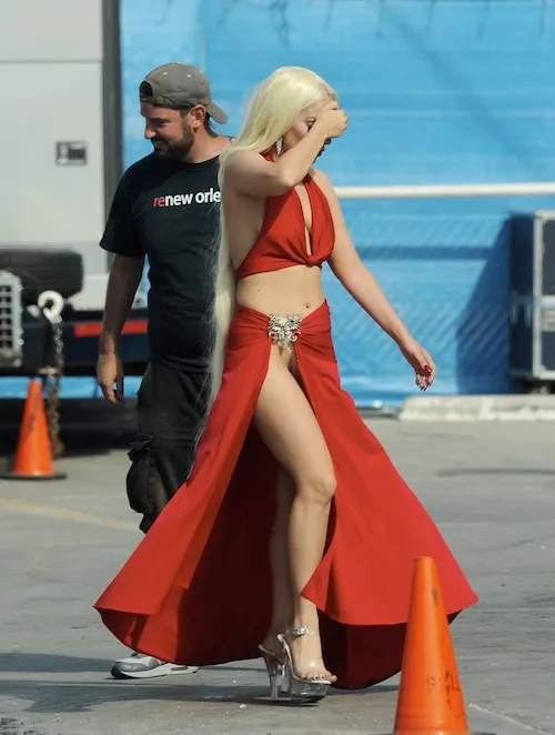 Photos : Lady Gaga, après sa robe en viande, sa robe dans le vent.