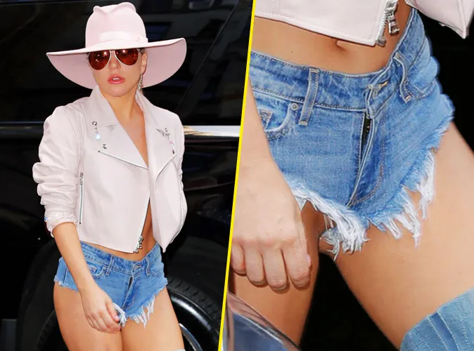 Photos : Lady Gaga : Mini short et ... pas de culotte !